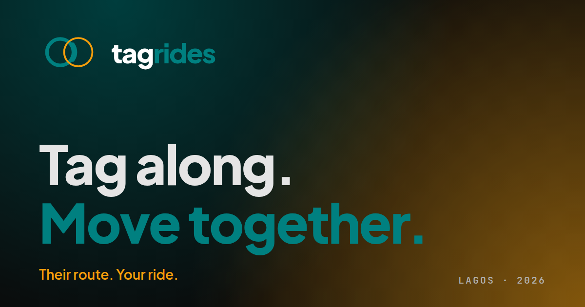 TagRides campaign artwork reading Tag along. Move together.